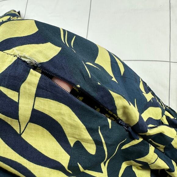 Ba&Sh Dress Womens US 6 Green Yellow Winnie Palm Print Tiered Mini Smocked Boho - Picture 14 of 14